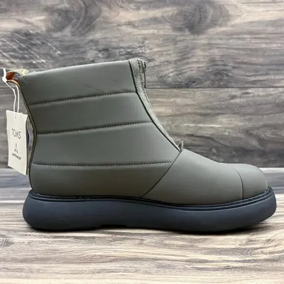 NIB TOMS 9 Alpargata Mallow Puffer Tarmac Olive Repreve Ankle Boots Bootie - Picture 8 of 11